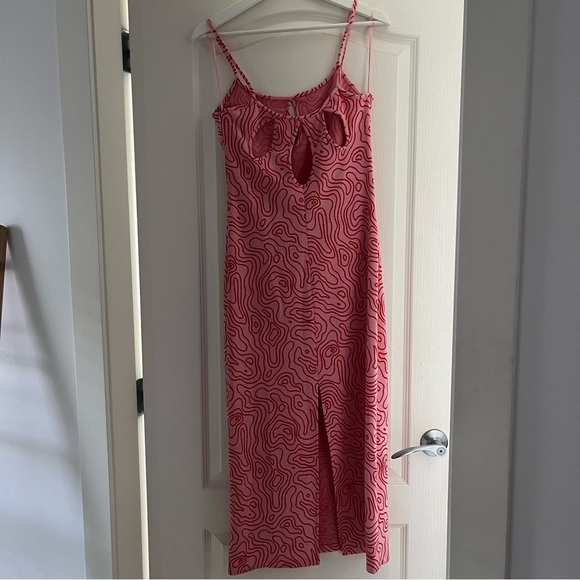 Zara Pink Swirly Jacquard Midi Dress NWT - Picture 7 of 7